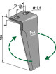 Dent pour herses rotatives, modèle droit