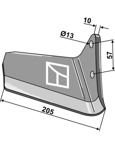 Soc à aillette - droit adaptable