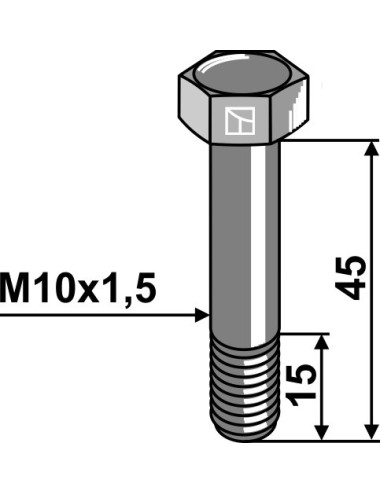 Boulon de sûreté M10 sans écrou