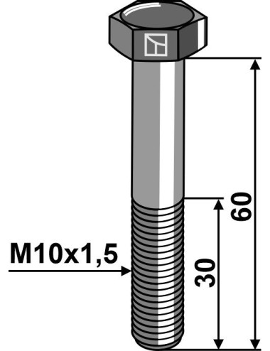 Boulon à tête hexagonale M10 sans écrou