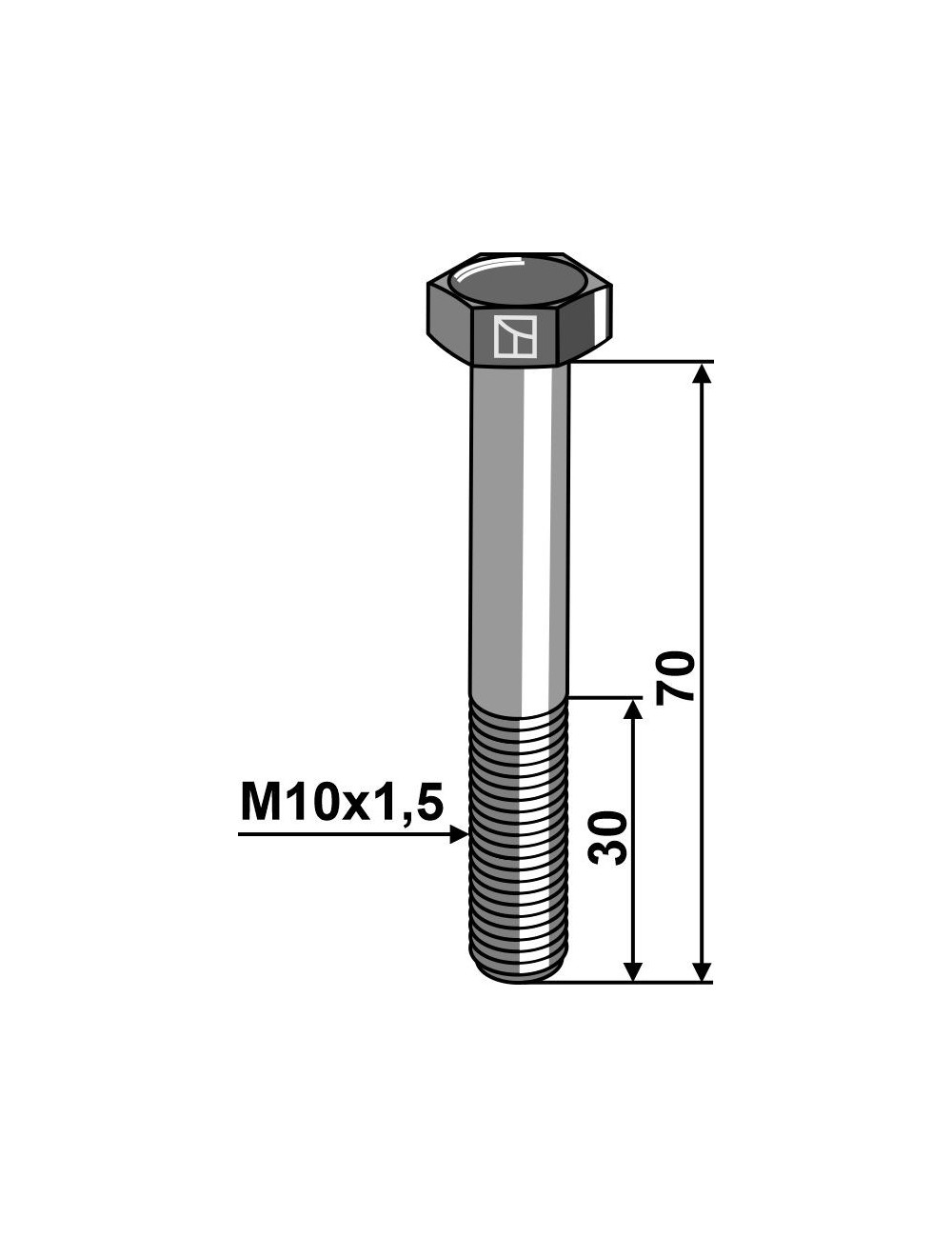 Boulon de sûreté M10 sans écrou