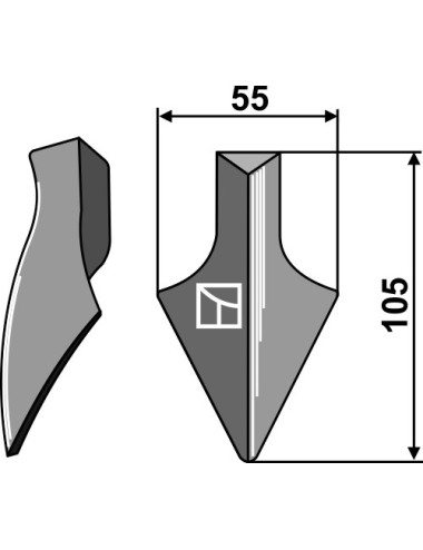 Pointe à souder en acier au bore pour dent de herse, traitée