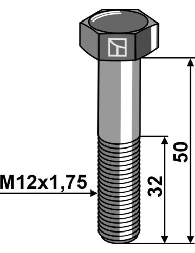 Boulon de sûreté M12 sans écrou