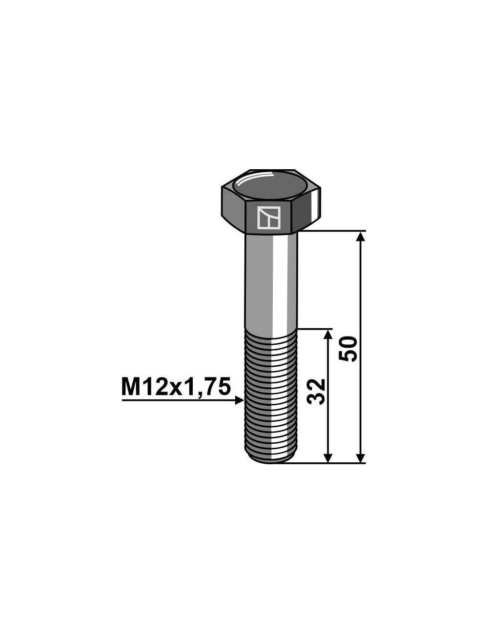Boulon de sûreté M12 sans écrou