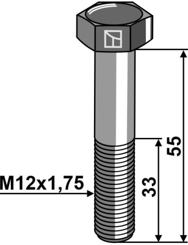 Boulon de sûreté M12 sans écrou
