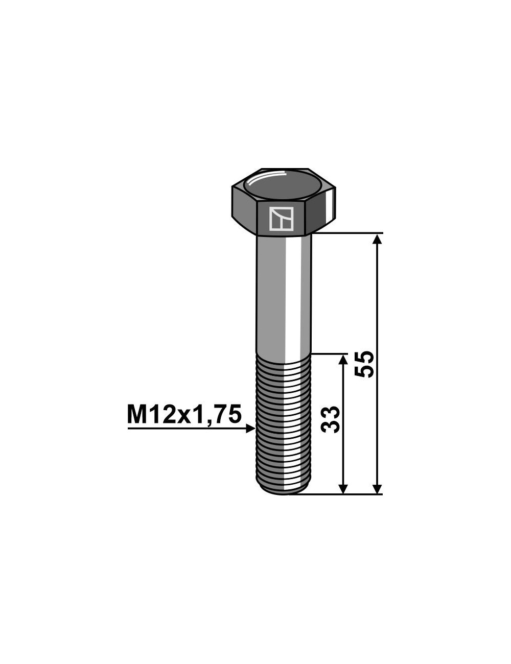 Boulon de sûreté M12 sans écrou