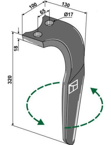 Dent pour herses rotatives,...