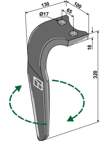 Dent pour herses rotatives,...