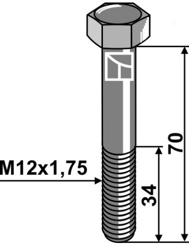 Boulon de sûreté M12 sans écrou