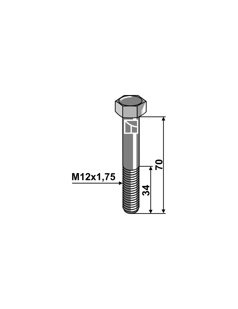 Boulon de sûreté M12 sans écrou