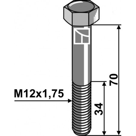 Boulon de sûreté M12 sans écrou