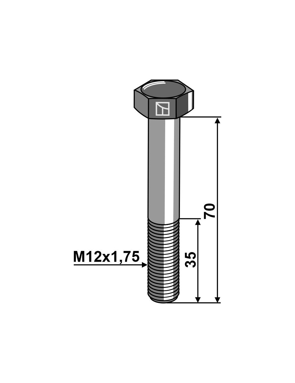 Boulon de sûreté M12 sans écrou