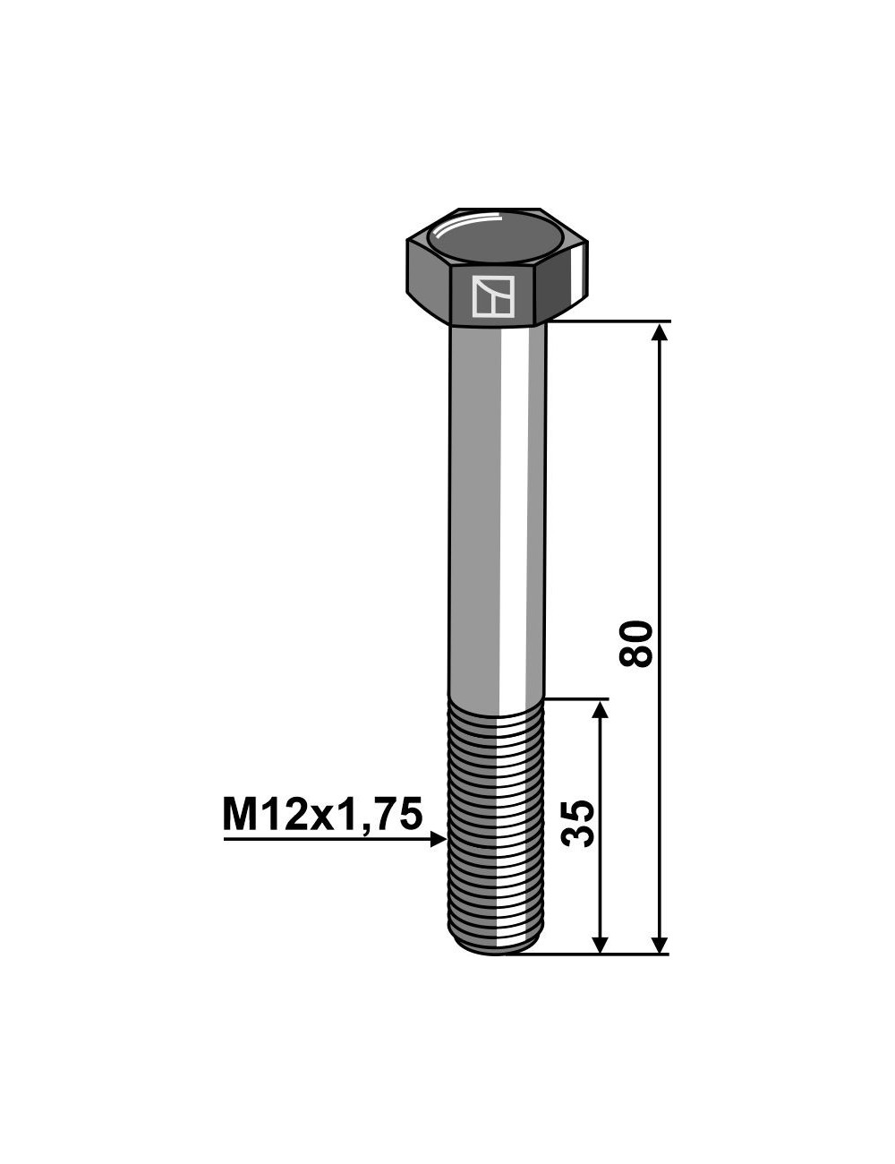 Boulon de sûreté M12 sans écrou