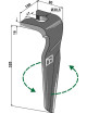 Dent pour herses rotatives, modèle gauche