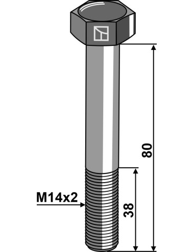 Boulon de sûreté M14x2x80...