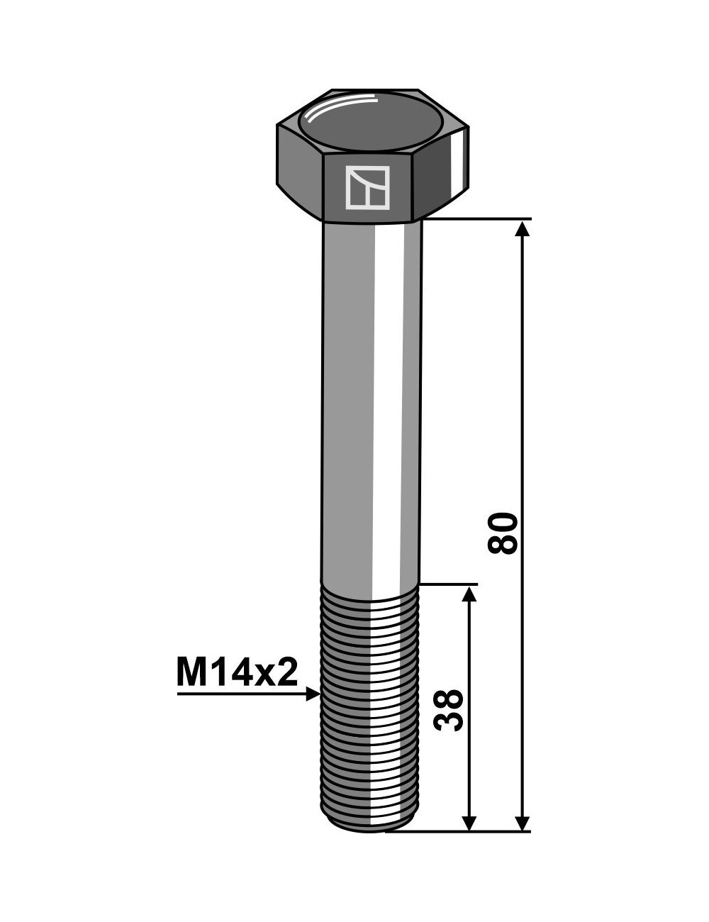 Boulon de sûreté M14x2x80 sans écrou