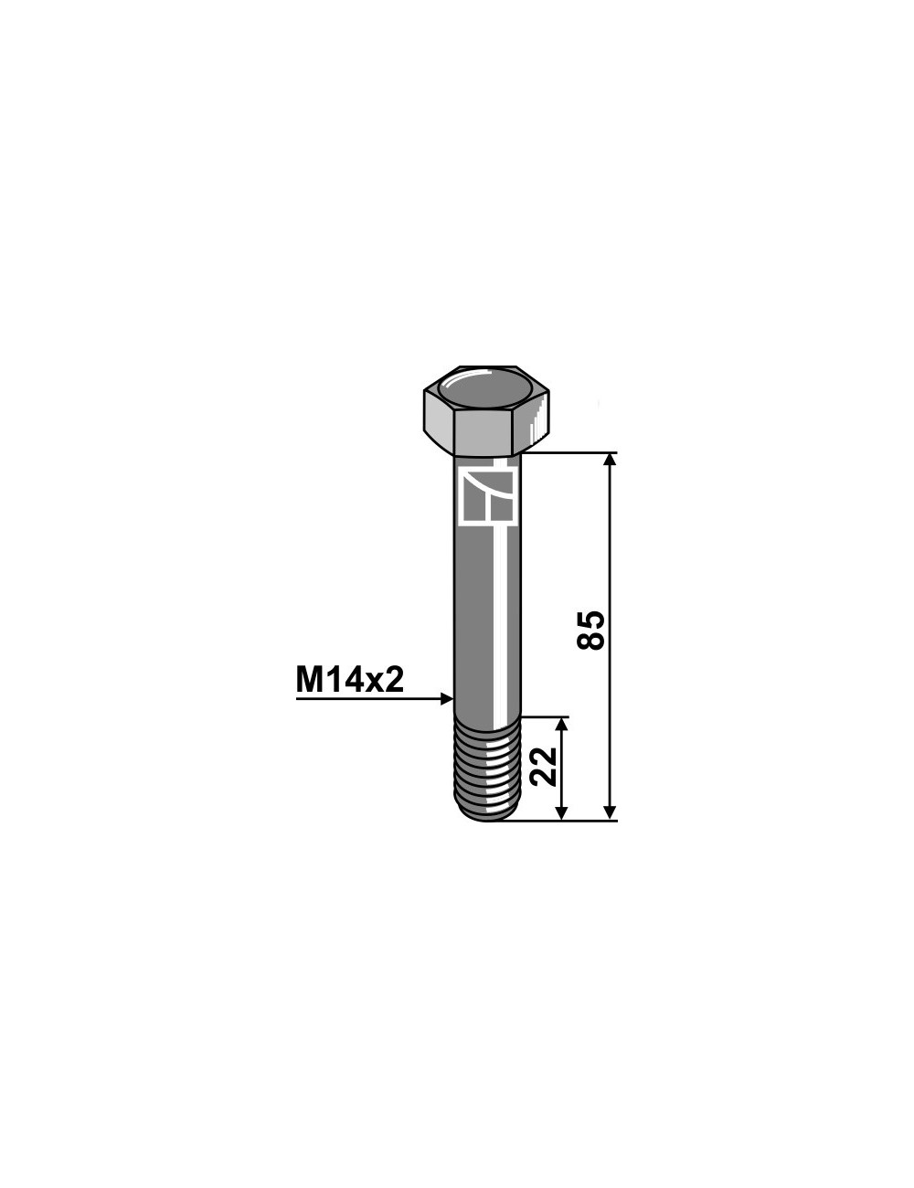 Boulon de sûreté M14 sans écrou