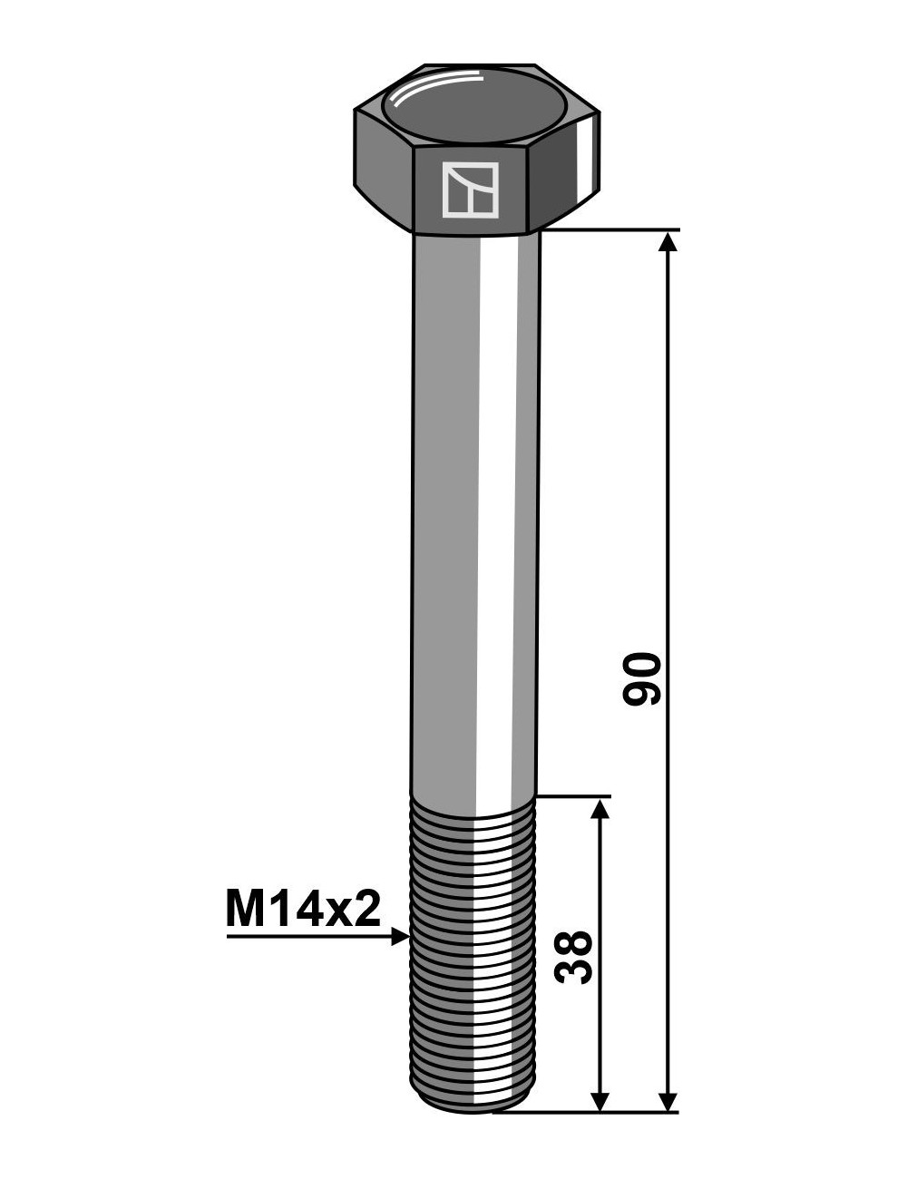 Boulon de sûreté M14 sans écrou