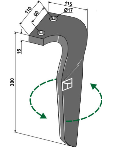 Dent pour herses rotatives,...