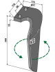Dent pour herses rotatives, modèle gauche