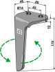 Dent pour herses rotatives, modèle gauche