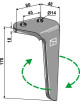 Dent pour herses rotatives, modèle droit