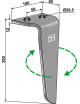 Dent pour herses rotatives, modèle droit