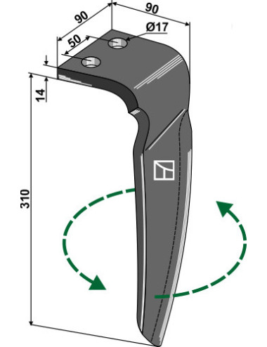 Dent pour herses rotatives,...