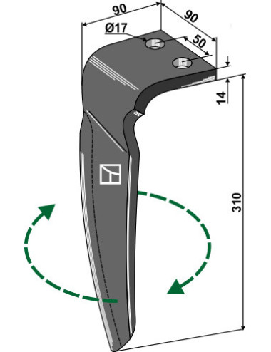 Dent pour herses rotatives,...