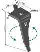 Dent pour herses rotatives, modèle gauche