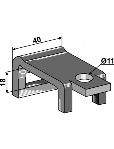 Bride de fixation pour dent 25 x 8