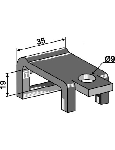 Bride de fixation pour dent 20 x 6,5