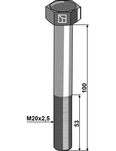 Boulon de sûreté M20 sans écrou