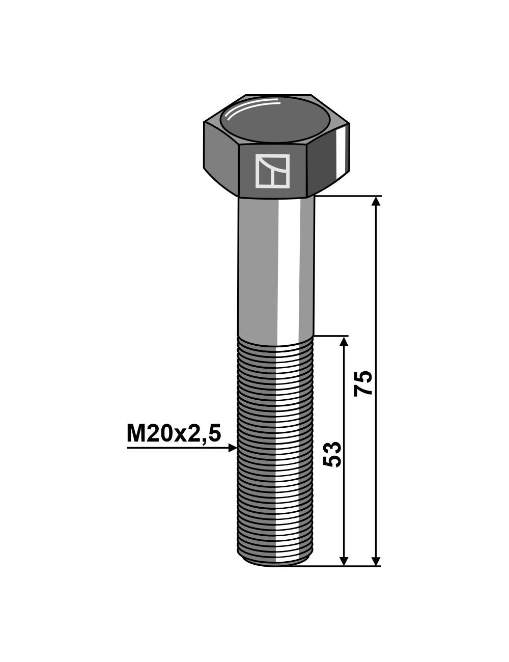 Boulon de sûreté M20 sans écrou