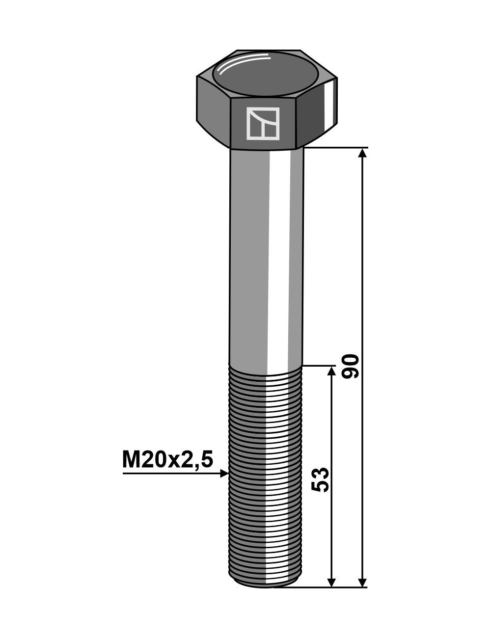 Boulon de sûreté M20 sans écrou