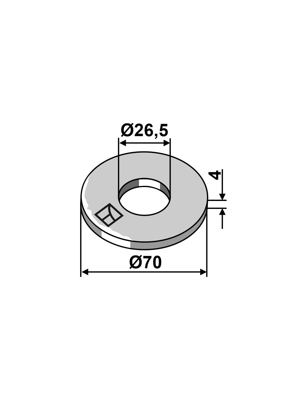 Rondelle Ø70x4xØ26,5