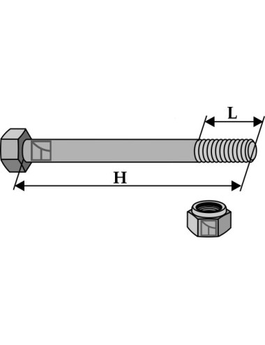 Boulon M12 x 1,75 - 8.8