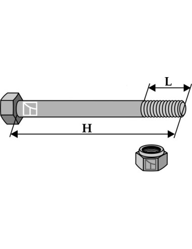 Boulon M12 x 1,5 - 8.8