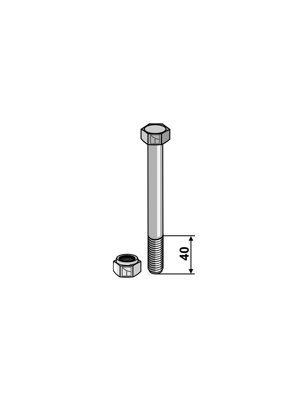 Boulon M16 x 2 - 8.8