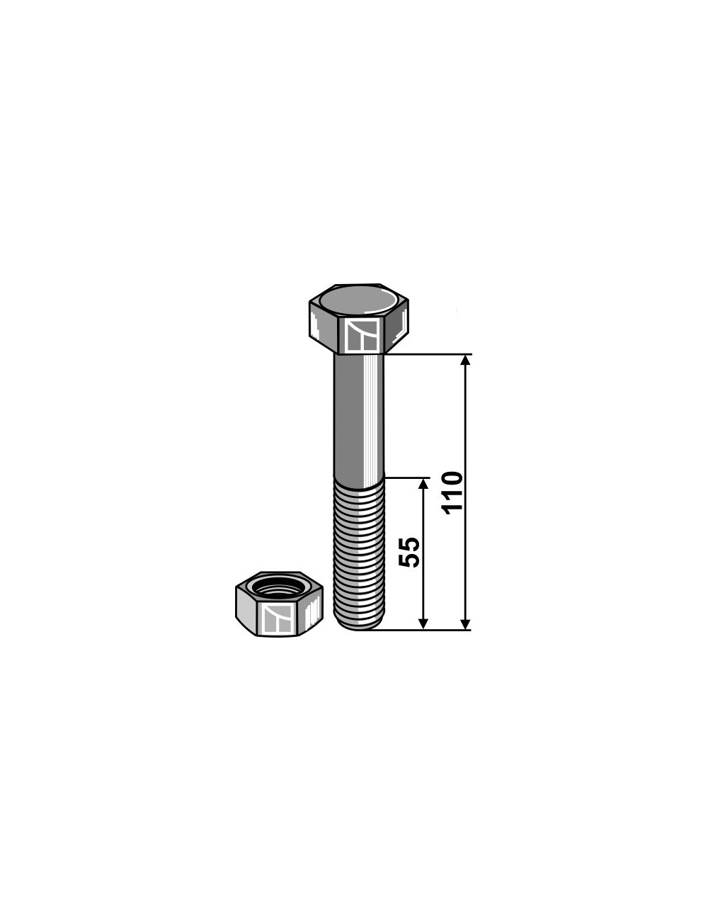 Boulon M20x2,5 - 8.8