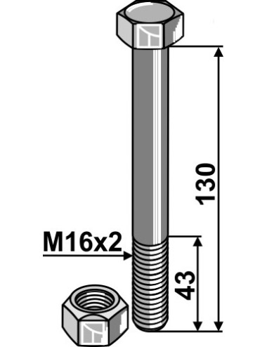 Boulon avec écrou à...