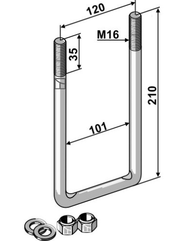 Boulon étrier M16