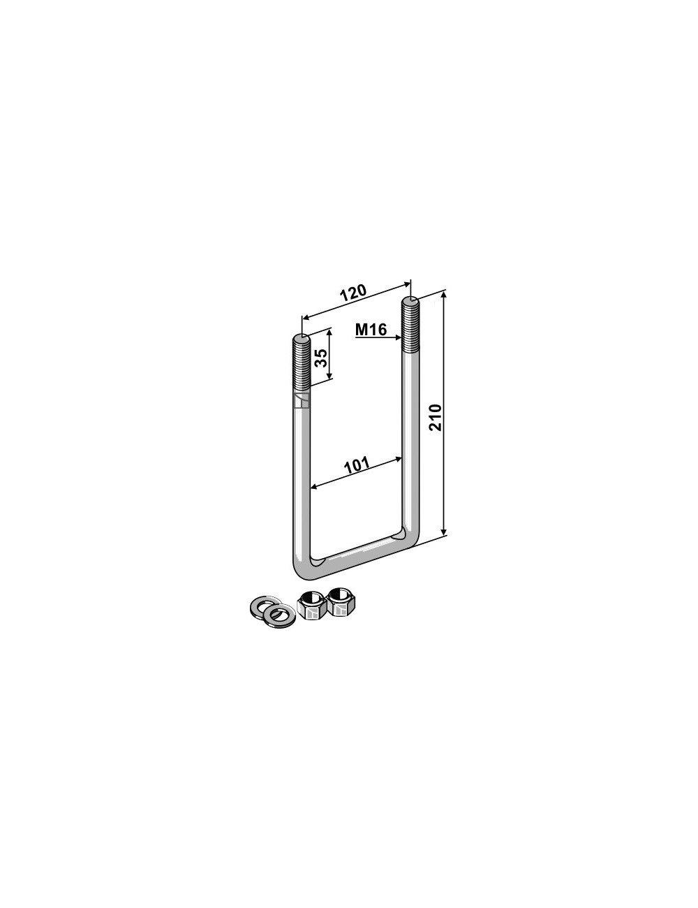 Boulon étrier M16