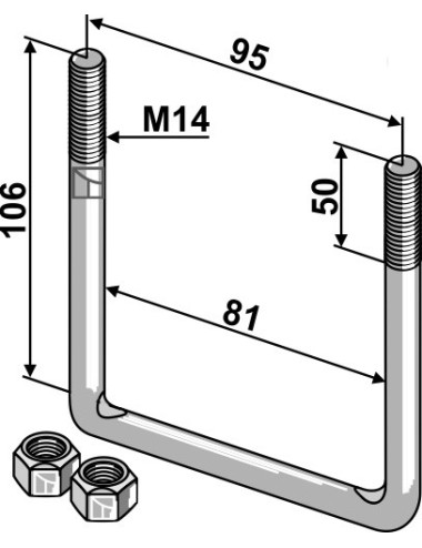 Boulon étrier M14