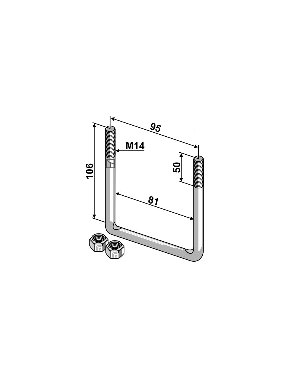 Boulon étrier M14