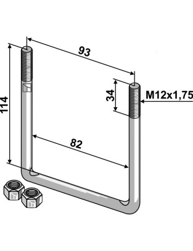 Boulon étrier - M12x1,75