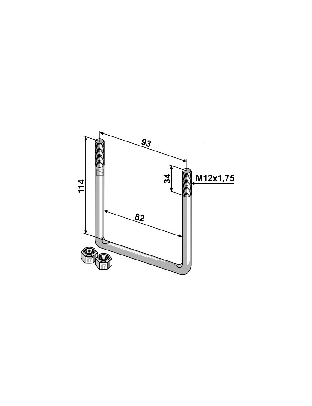 Boulon étrier - M12x1,75