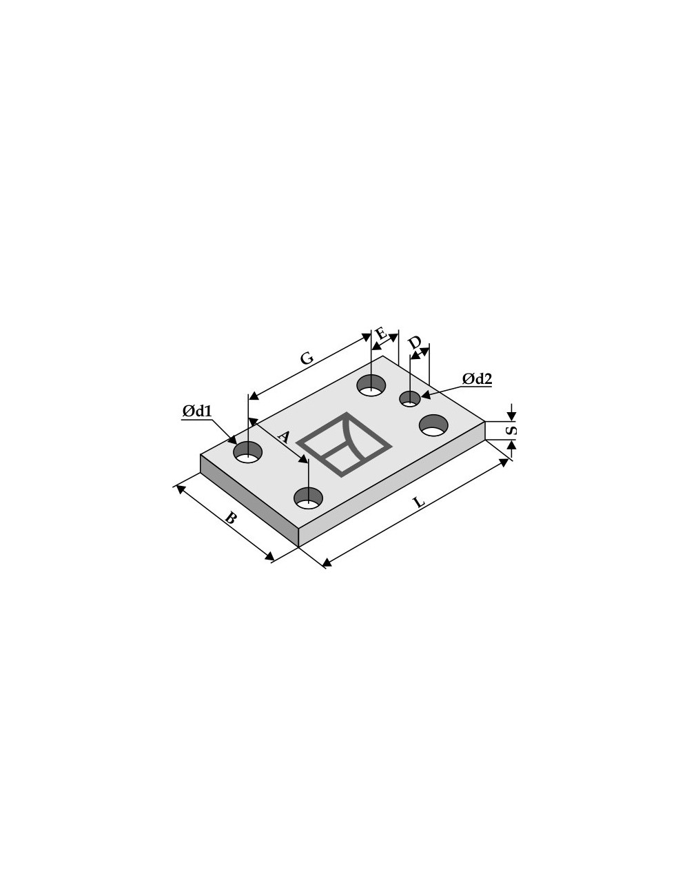 Plaque 150x10x100