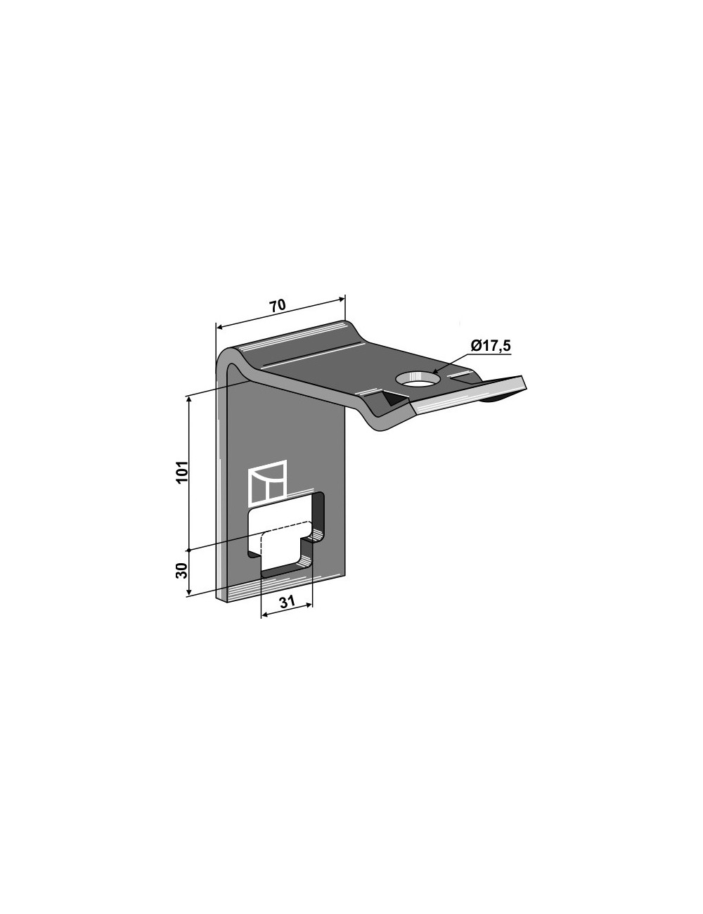Bride de fixation pour dent 30 x 30