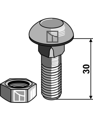 Boulon - M12x1,75x30 - 10.9